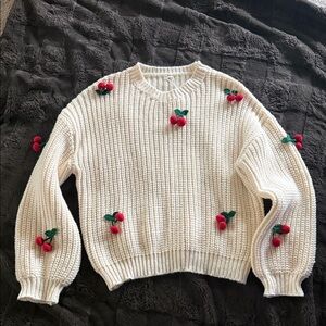 NWT Cherry Knit Sweater